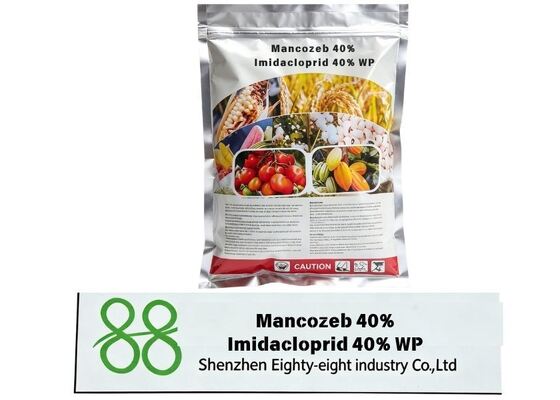Mancozeb 40% + Imidacloprid 40% WP, polvo mojable de mancozeb imidacloprid, pesticida compuesto de mancozeb imidacloprid