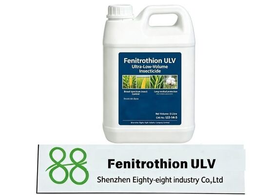 Fenitrothion ULV insecticida de volumen ultra bajo, pesticida organofosfato con acción en el contacto y el estómago, ideal para el control sanitario de plagas de mosquitos y moscas