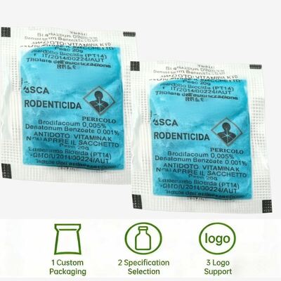 Bromadiolona 0,005% de cebo natural asesino de ratas rodenticida bloque rodenticida cera bloque asesino de ratas medicina seguro control de plagas Rodenticida bloque - alimento único matar ratas veneno para el hogar, jardín y almacén