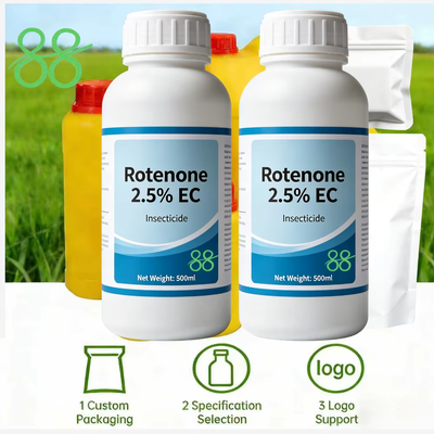 Rotenona 2,5% insecticida orgánico natural de la CE para la agricultura verde, control de plagas de amplio espectro, suministro directo de fábrica con especificaciones de paquetes flexibles, pedido a granel aceptable.