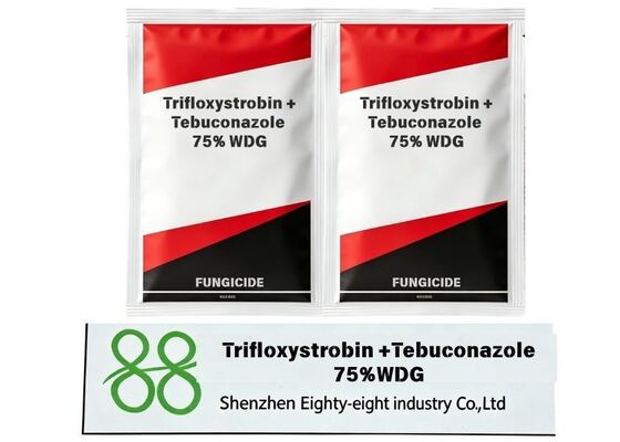trifloxiestrobina tebuconazol 75% WDG, fungicida en gránulos compuestos dispersables en agua, control de las manchas de las hojas de los cultivos, fungicida triazol de strobilurina, agroquímico para el control de enfermedades de los huertos