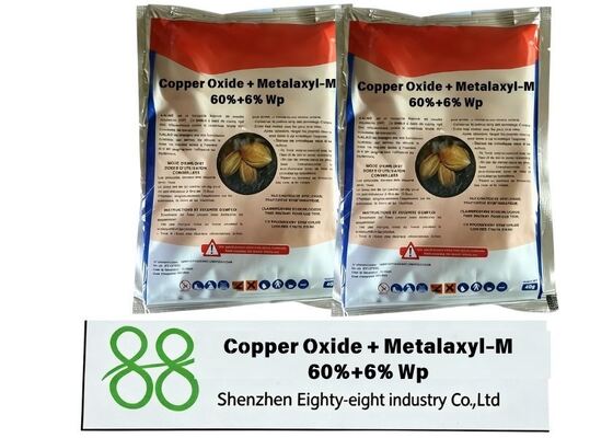 Óxido de cobre + metalaxilo-M 60%+6% WP Compuesto humedecible en polvo Fungicida para huertos de hortalizas Arpón tardío Maldor de las raíces