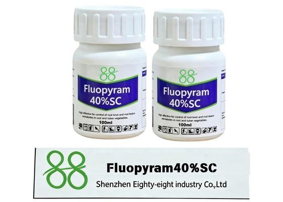 Agroquímico agrícola Fluopyram 40% SC, eficaz contra el moho en polvo, la botrita y los nematodos vegetales, adecuado para la pulverización foliar y el tratamiento del suelo.