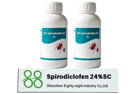 Suspensión acaricida selectiva SC de espirodiclofeno al 24% de alta calidad, inhibe la biosíntesis de lípidos de los ácaros, excelente actividad ovicida, larvicida y ninfocida, suprime la puesta de huevos de los ácaros adultos