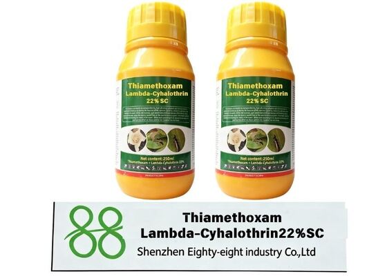 Thiamethoxam Lambda-Cyhalothrin 22% SC Compuesto en suspensión concentrado Insecticida de amplio espectro, sistémico y de contacto Pesticida sinérgico para el control de plagas perforadoras, chupadoras y masticadoras en el algodón de arroz