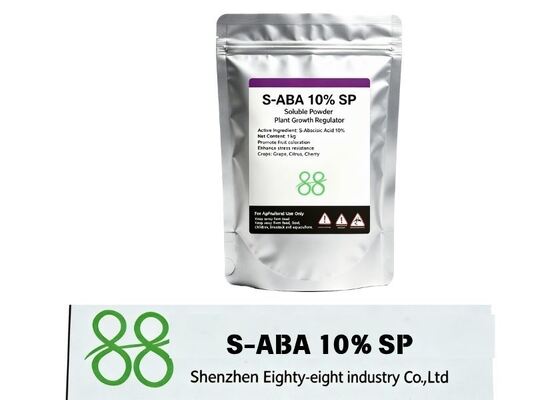 Este PGR natural S-ABA mejora eficazmente la resistencia de los cultivos a la sequía y al frío, reduce la caída de frutos, acelera la coloración uniforme de los frutos y mejora la calidad del sabor para frutas de alto valor.
