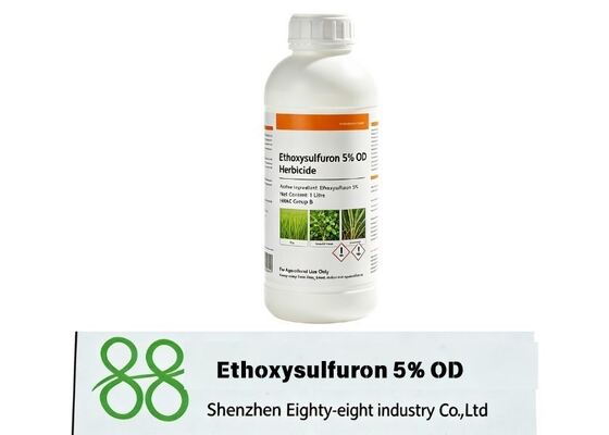 Ethoxysulfuron 5% Dispersión de aceite, herbicida selectivo para arrozales, suprime eficazmente las sedas y las malezas de hoja ancha, seguras para los cultivos de arroz.