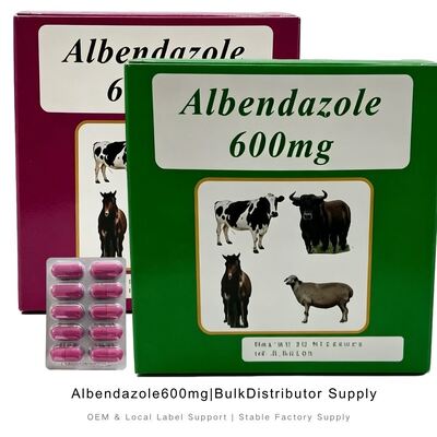 Albendazol 600mg tableta desparasitante veterinaria de amplio espectro para rumiantes. Actúa sobre nematodos gastrointestinales, tenias y trematodos. Suministro de fábrica, admite pedidos al por mayor.