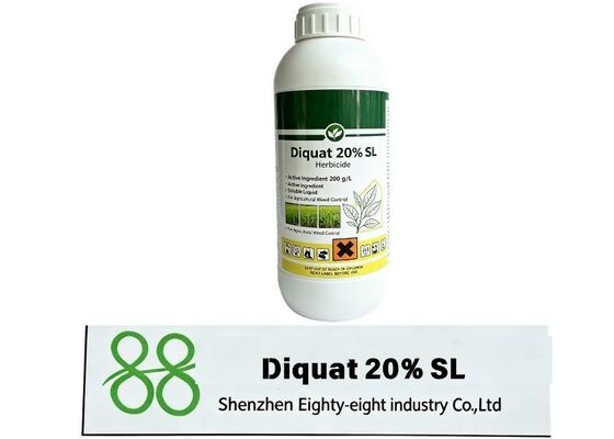 20% Diquat SL herbicida líquido soluble, matando rápidamente las malezas anuales, desecante de cultivos para uso agrícola, envases personalizables disponibles.
